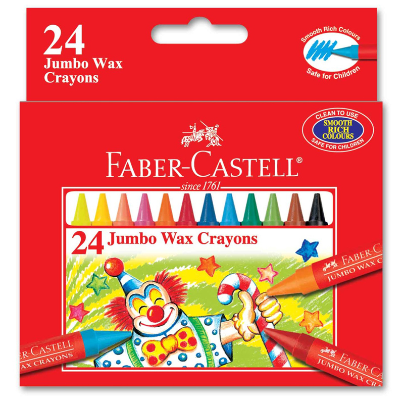 Faber Castell 1225 24 Colour Jumbo Wax Crayon