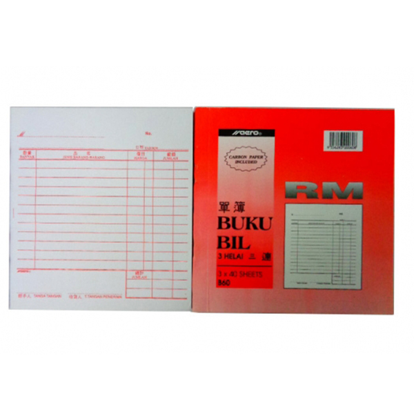 Aero B60 3 Ply Bill Book 7x7 3x40 Sheets