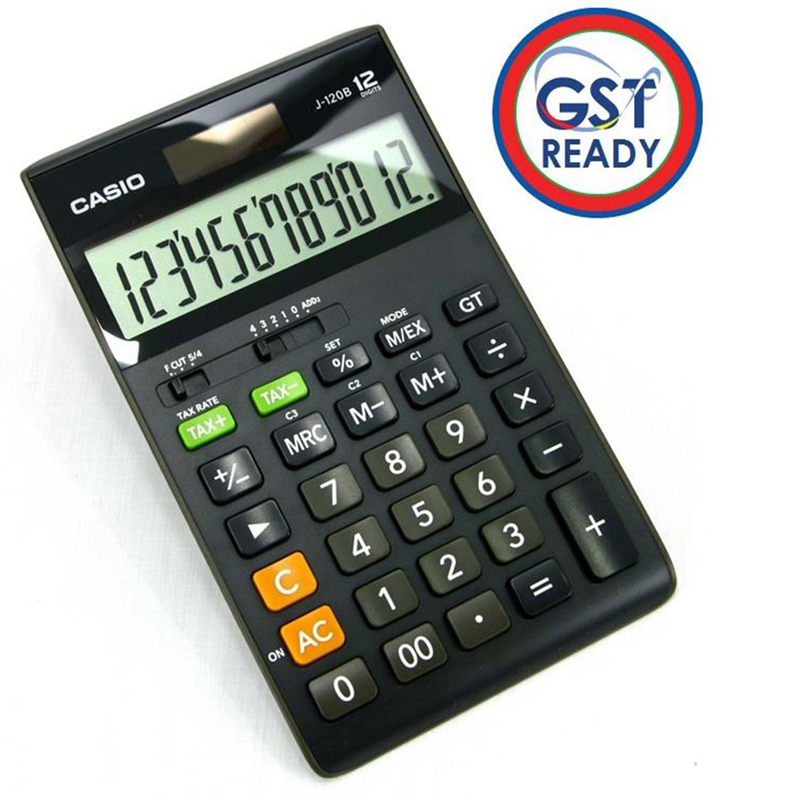Casio J-120B 12Digit Gst Ready Tax Calculator