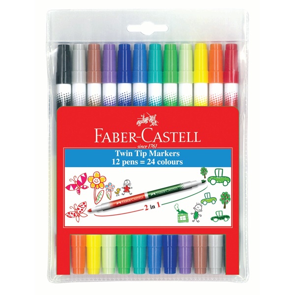 Faber Castell Twin Tip Markers 24S
