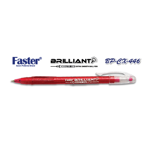 Faster CX-446 Brilliant Fine Ball Pen - Red