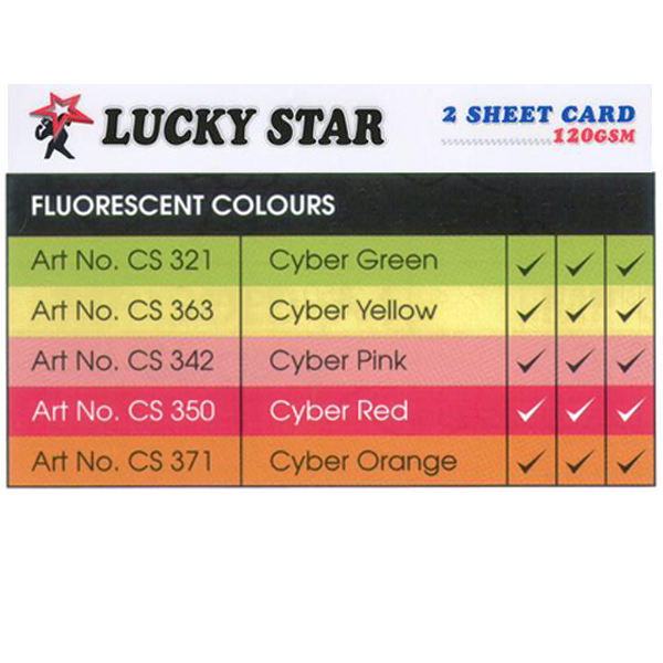 2 Sheet Card Cyber Color 120g (A4) 100\'s Lucky Star