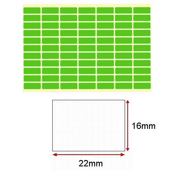Green Self-Adhesive Sticker Label (16mmx22mm)