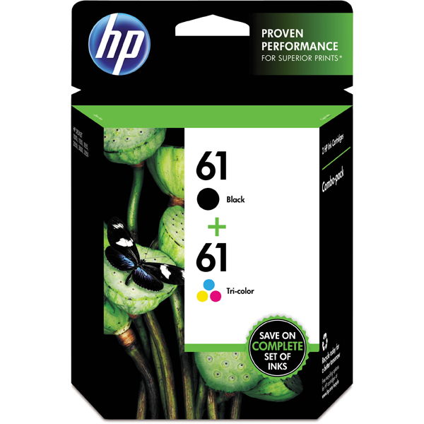 HP 61 Combo Pack Black/Tri-Color Ink Cartridge