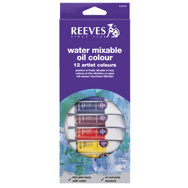 Reeves Water Mixable Oil Colour 12\'s x 10ml