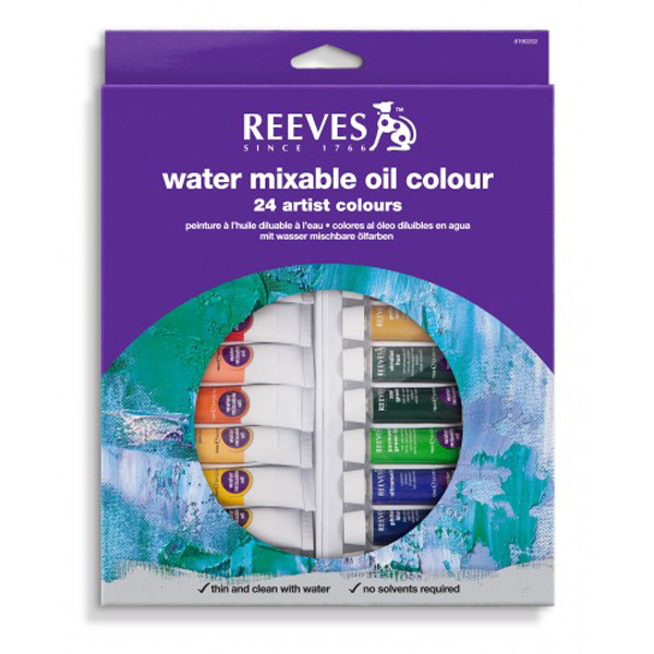 Reeves Water Mixable Oil Colour 24\'s x 10ml