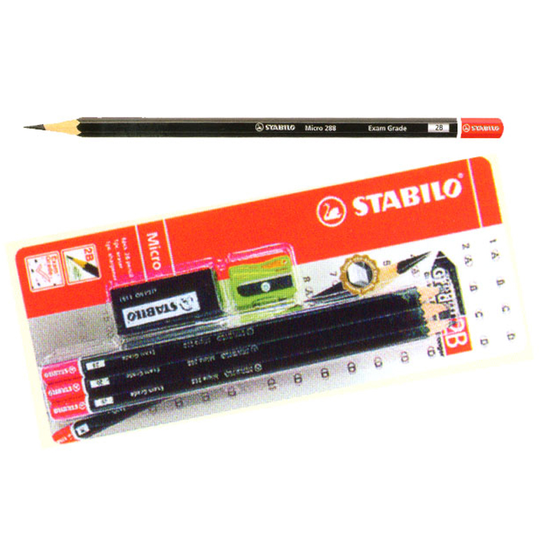 Stabilo 6 PC 288 2B Pencil with Eraser & Sharpener (6pcs)