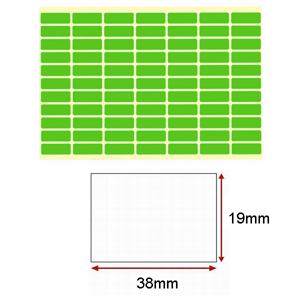 Green Self-Adhesive Sticker Label (19mmx38mm)