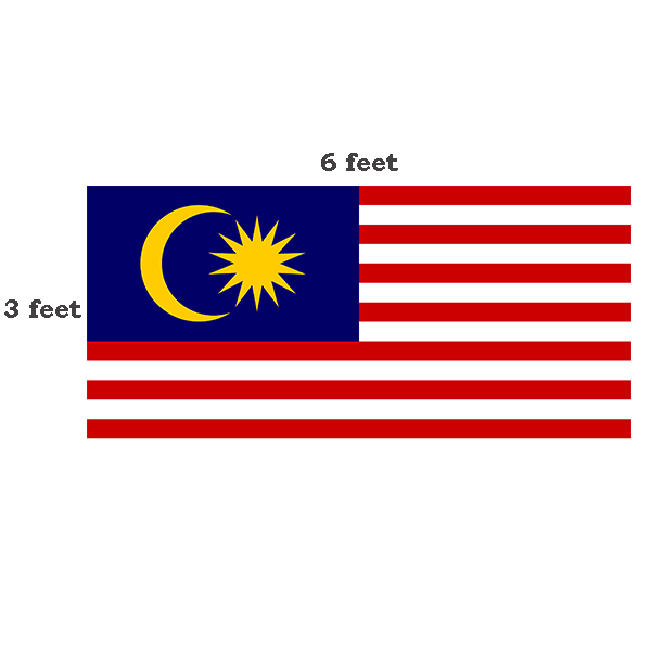 Malaysia Flag 3x6 feet