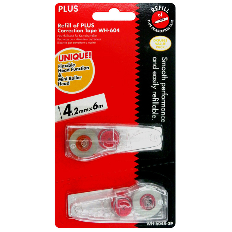 Plus WH604R-2P Correction Tape Refill