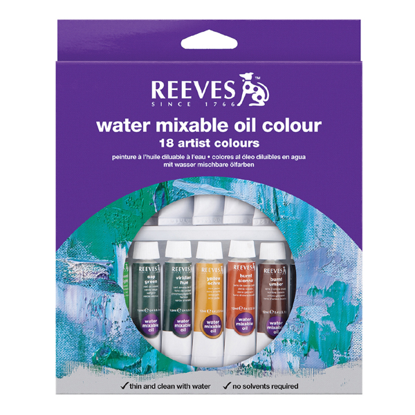 Reeves Water Mixable Oil Colour 18\'s x 10ml